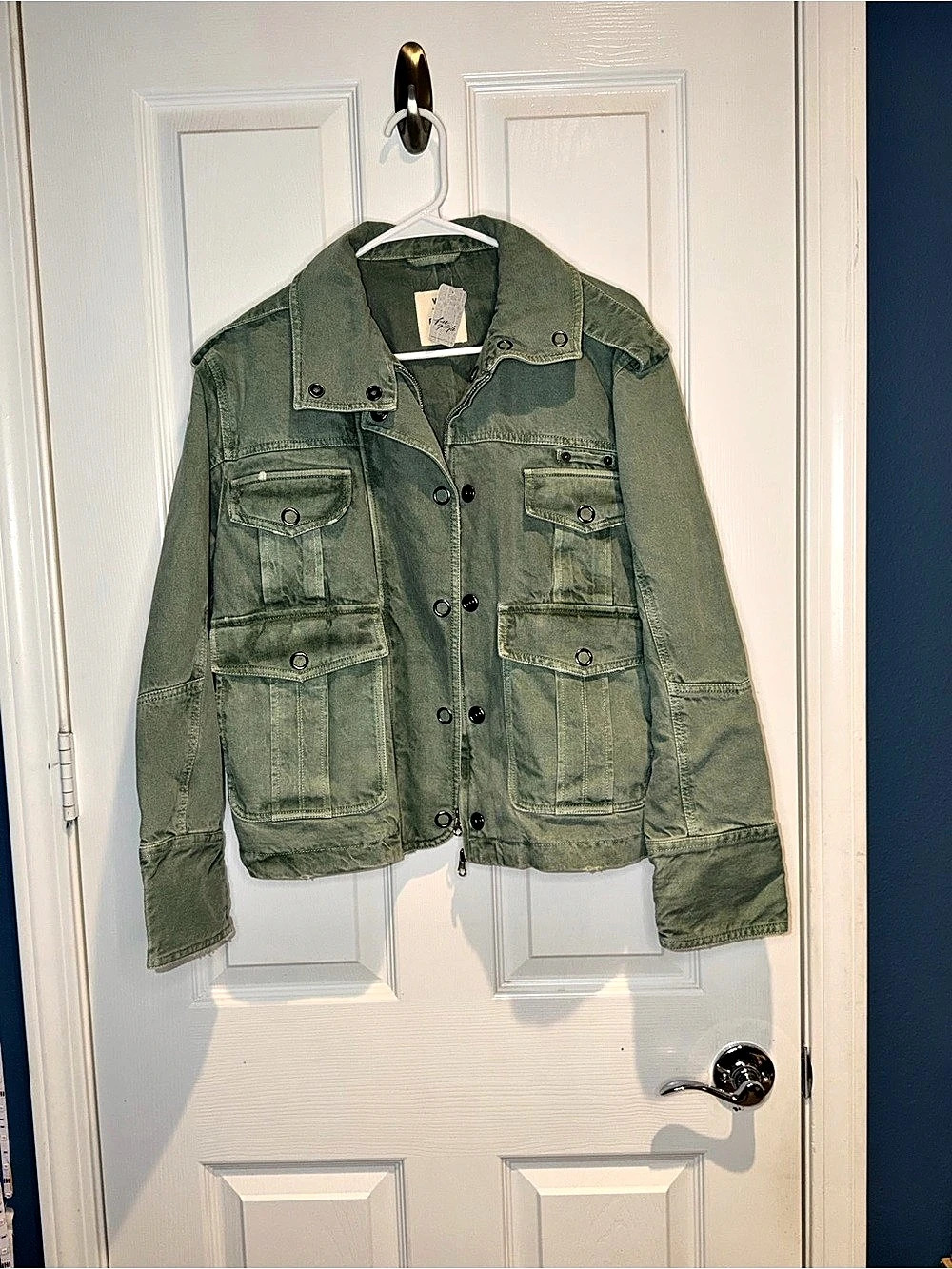 Free People We The Free Kali Washed Jacket Forest Run Green XS NWT $198